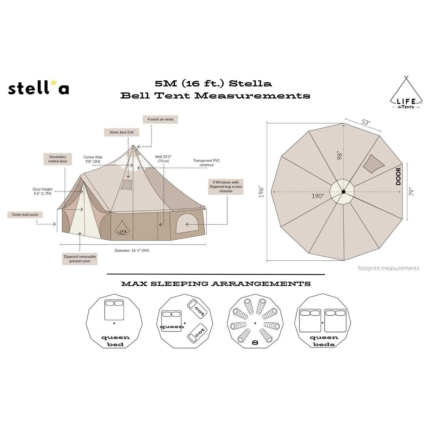 16' (5M) Stella™ Stargazer Bell Tent