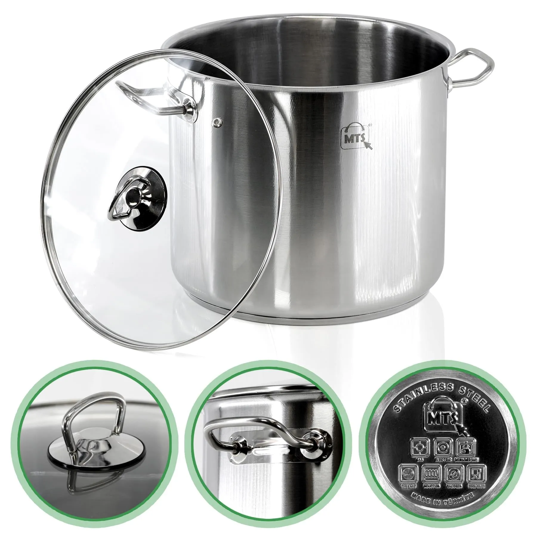 20 Litre Stock Pot With Glass Lid