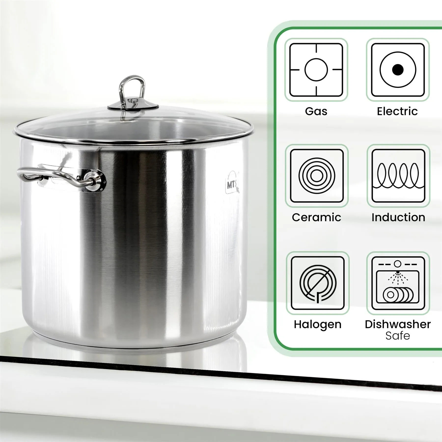 20 Litre Stock Pot With Glass Lid