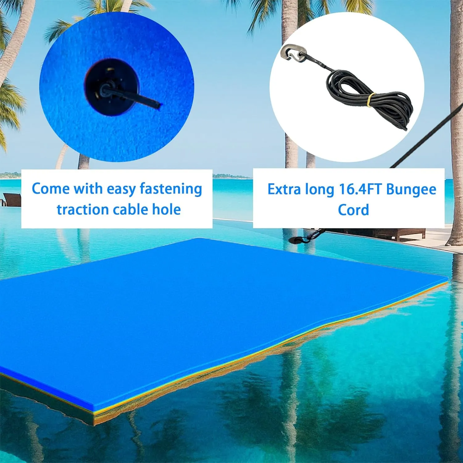6'/9'/12'/Tear-Resistant Lily Pad Floating Water MatFloating Water Pad for Recreation Pool, Beach, Lake