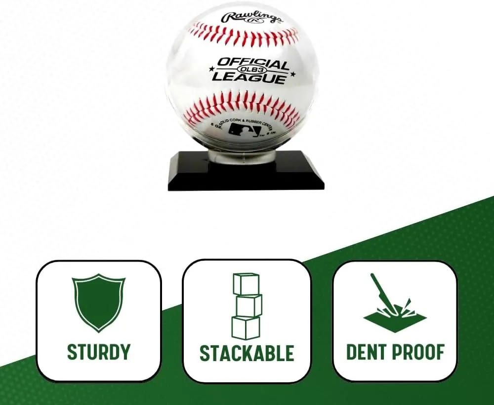 Acrylic Baseball Display CASE Holder with Black Base (Qty 4)