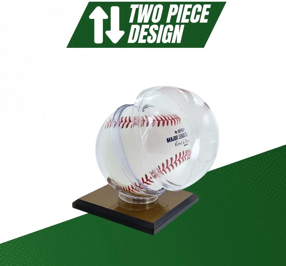 Acrylic Baseball Display CASE Holder with Black Base (Qty 4)