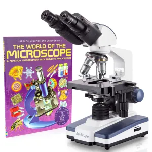 AmScope B120 Series Binocular Compound Microscope 40X-2000X Magnification with LED, Siedentopf Head, 3D Stage   Microscope Book