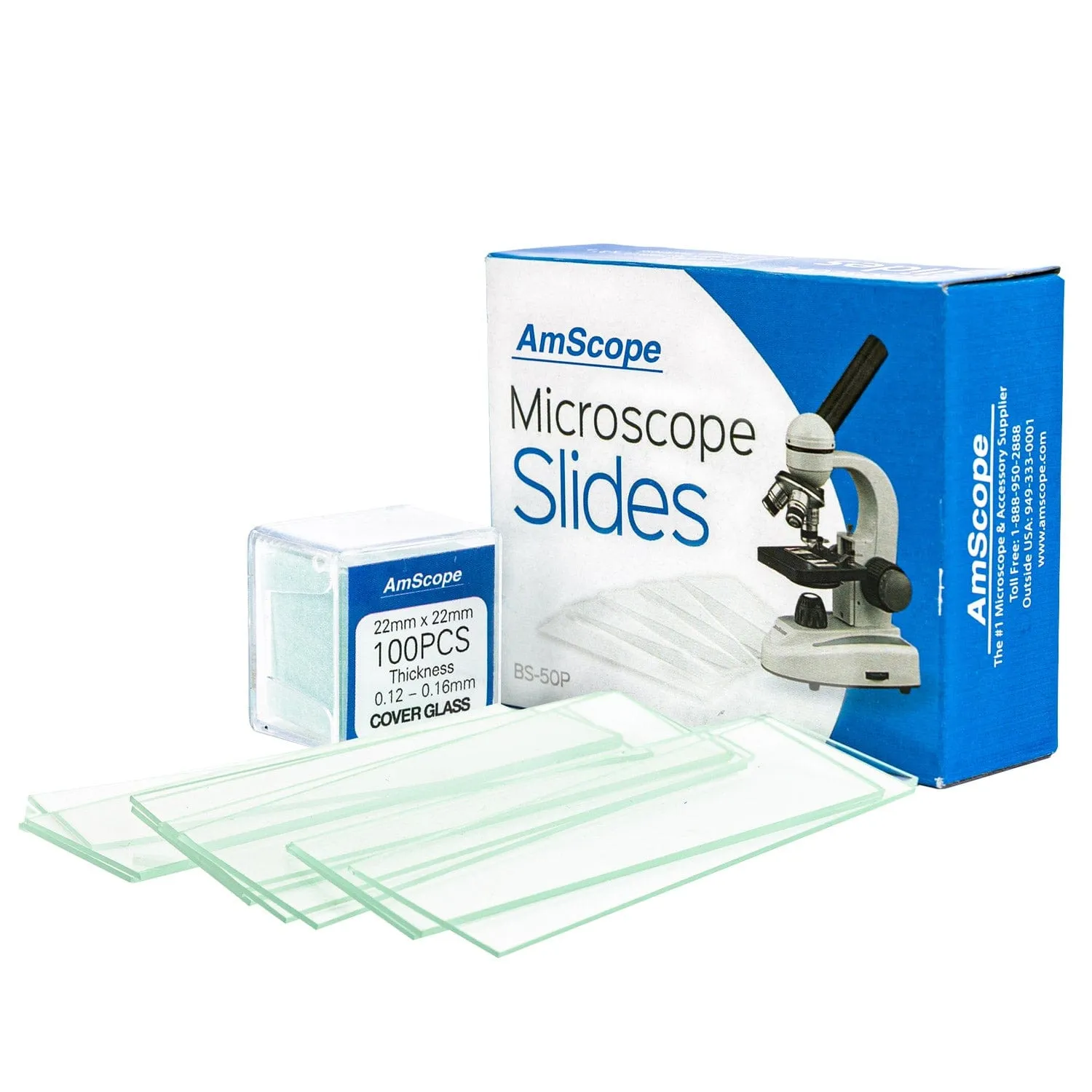 AmScope B120 Series Binocular Compound Microscope 40X-2000X Magnification with LED, Siedentopf Head, 50 Blank Slides and Book