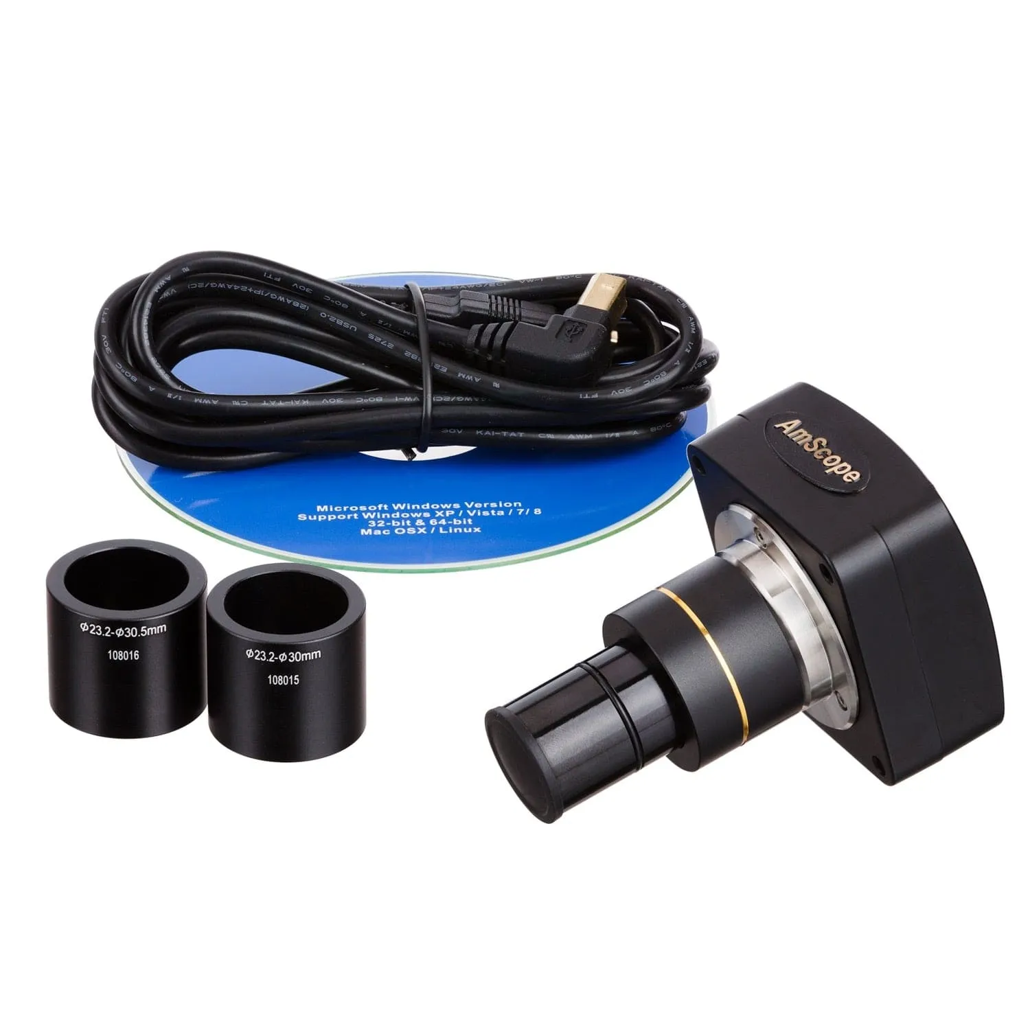AmScope B120 Series Binocular Compound Microscope 40X-2500X Magnification with LED, Siedentopf Head, 50pc Blank Slides and 10MP Digital Camera