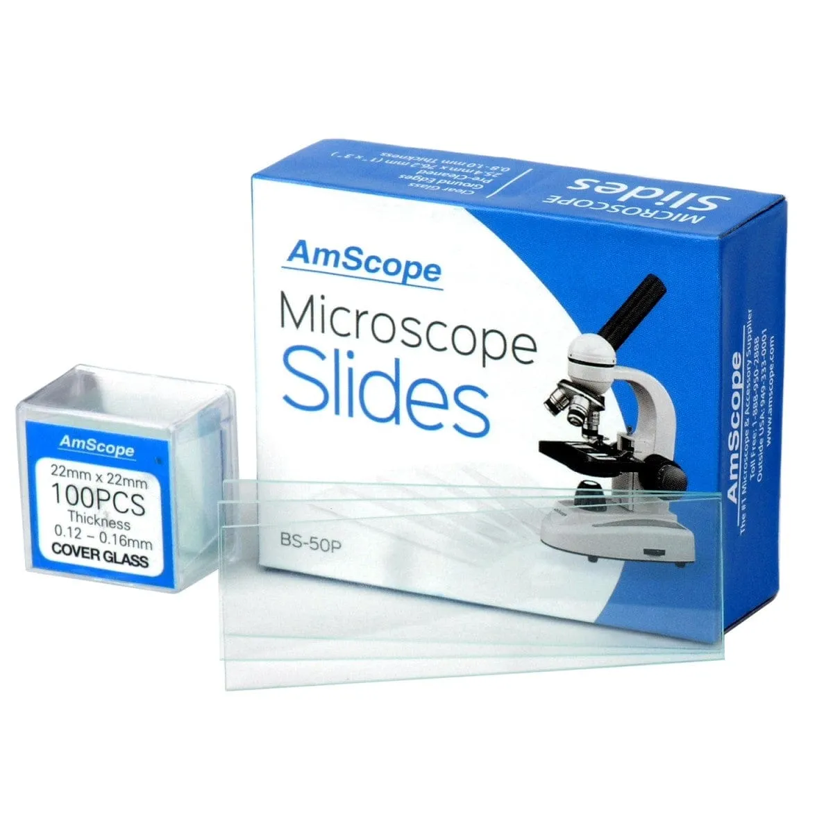 AmScope B120 Series Binocular Compound Microscope 40X-2500X Magnification with LED, Siedentopf Head, 50pc Blank Slides and 10MP Digital Camera
