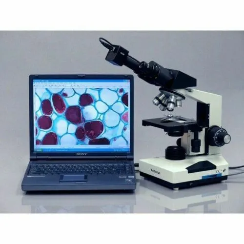 AmScope B490 Series Professional Biological Binocular Compound Microscope 40X-2000X Magnification With 20W Halogen, 3D Mechanical Stage and 3MP USB 2.0 C-mount Camera