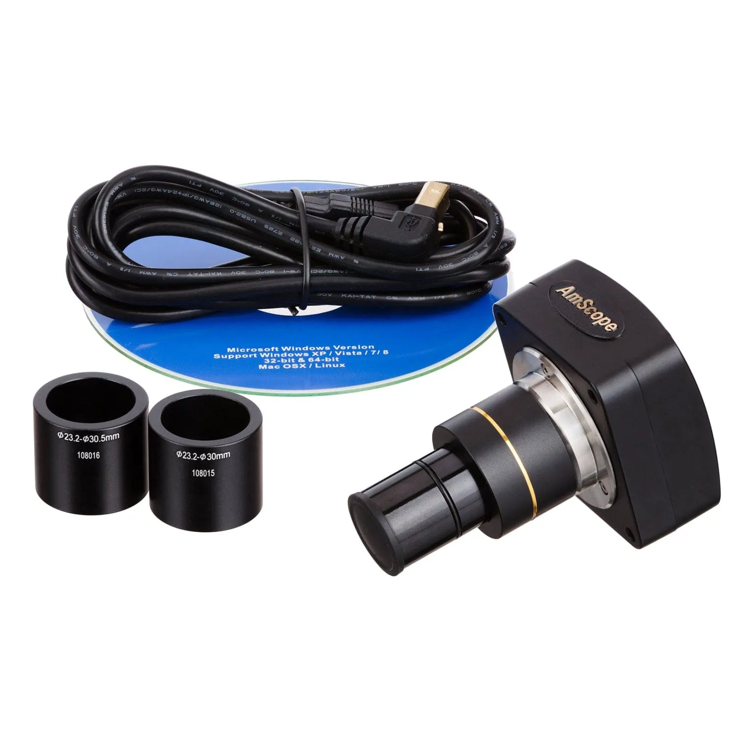 AmScope B490 Series Professional Biological Binocular Compound Microscope 40X-2000X Magnification With 20W Halogen, 3D Mechanical Stage and 5MP USB 2.0 C-mount Camera