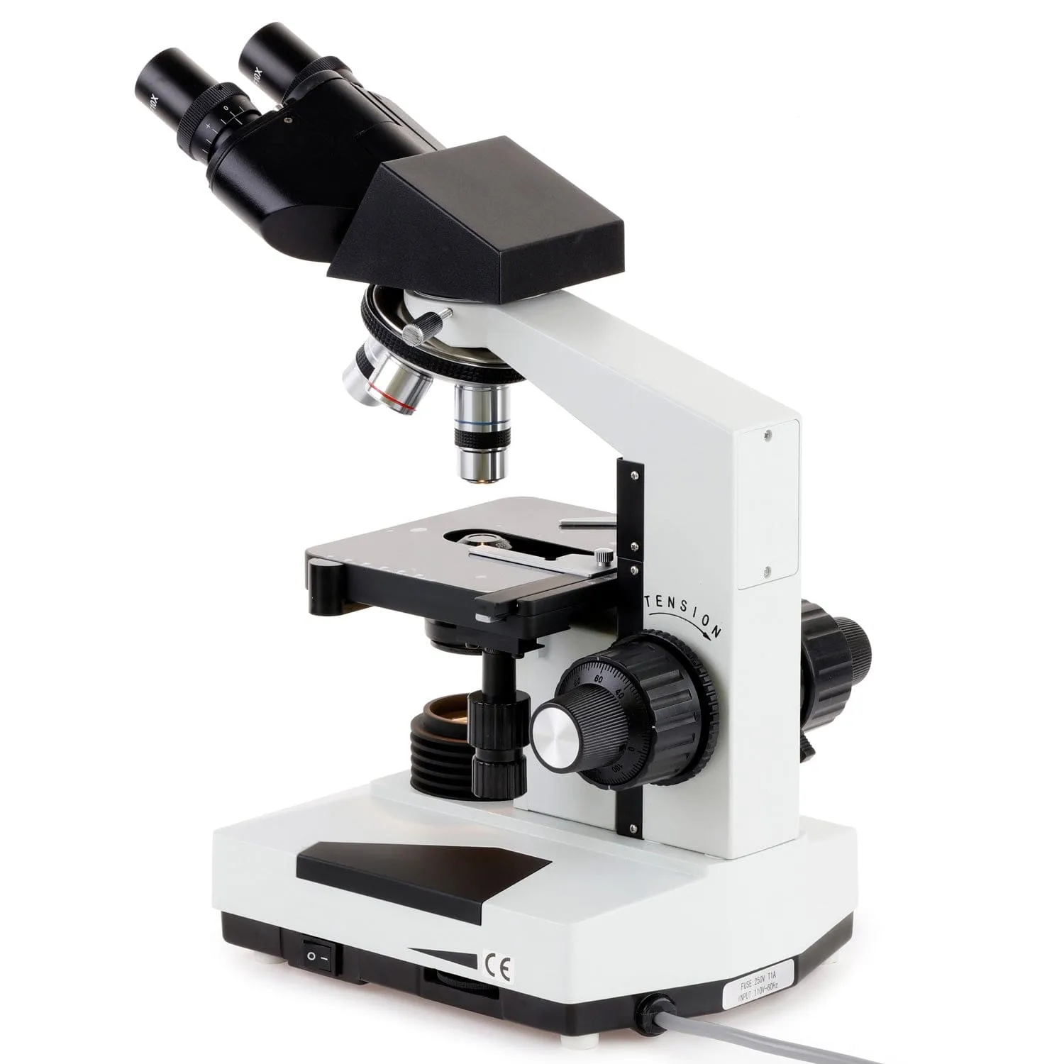 AmScope B490 Series Professional Biological Binocular Compound Microscope 40X-2000X Magnification With 20W Halogen and 3D Mechanical Stage