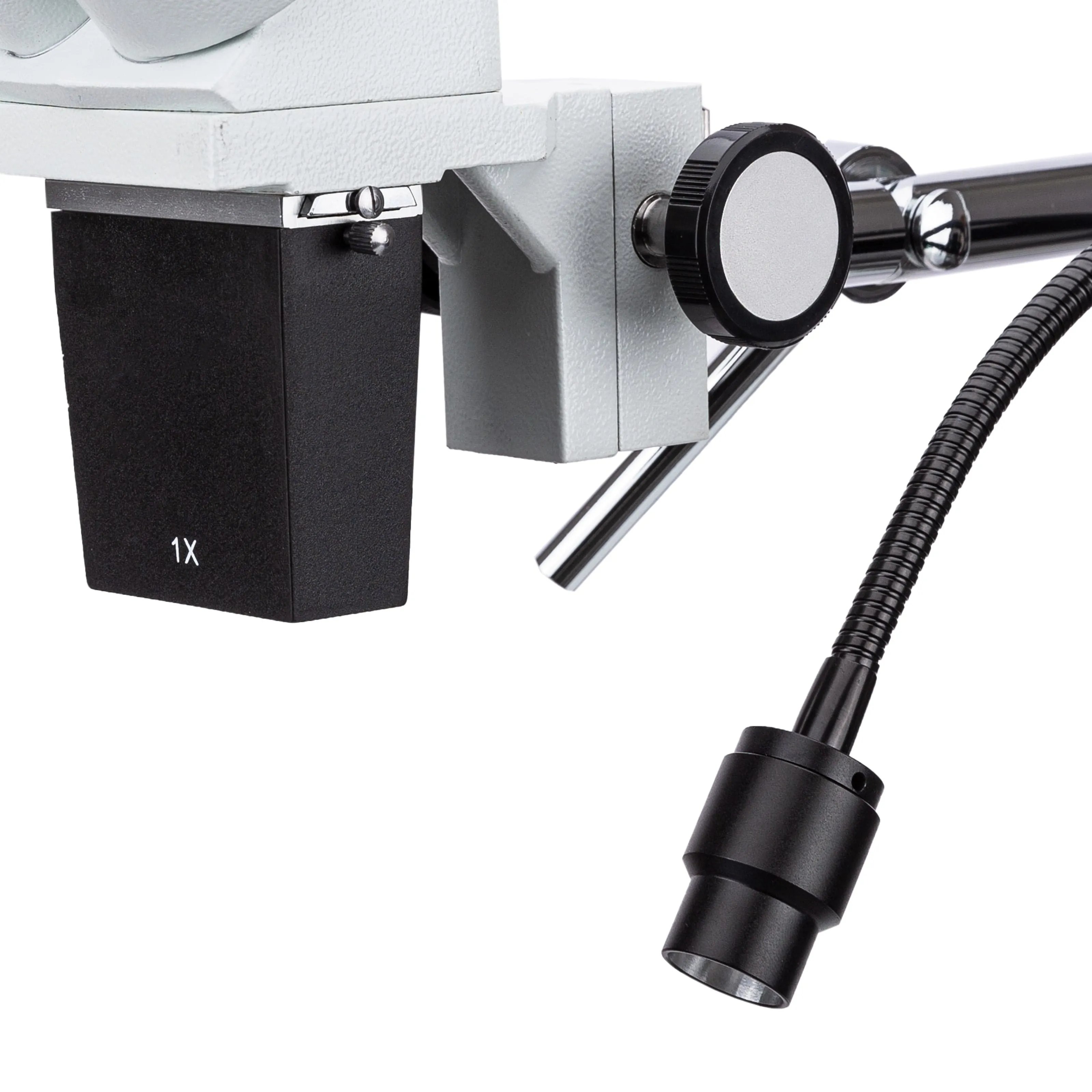 AmScope SE400 Series Compact Fixed-Lens Boom-Arm Stereo Microscope 10X-20X Magnification with Gooseneck LED Light