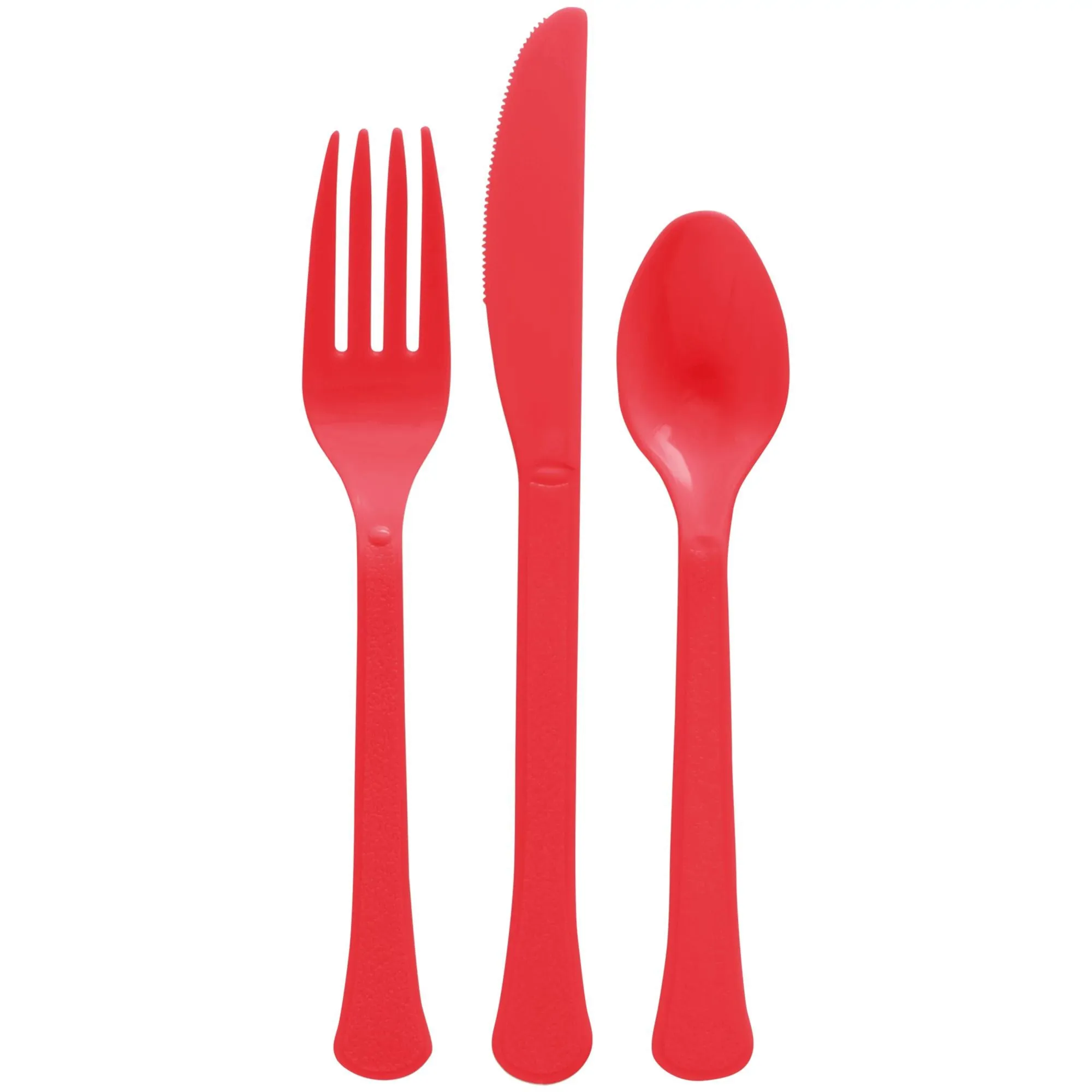 Apple Red Plastic Assorted Cutlery, 24 Count