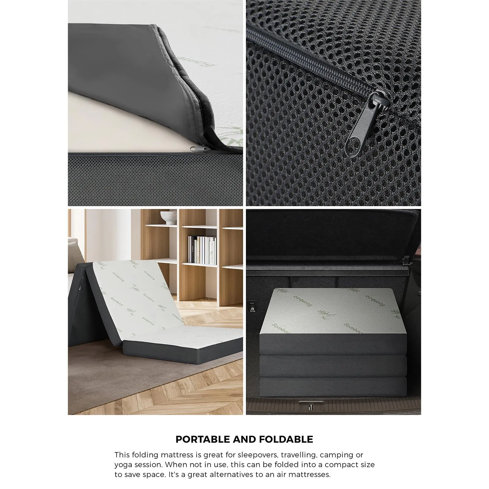Bedra Folding Foam Mattress Sofa Bed Trifold Sleeping Mat Camping Cushion Single