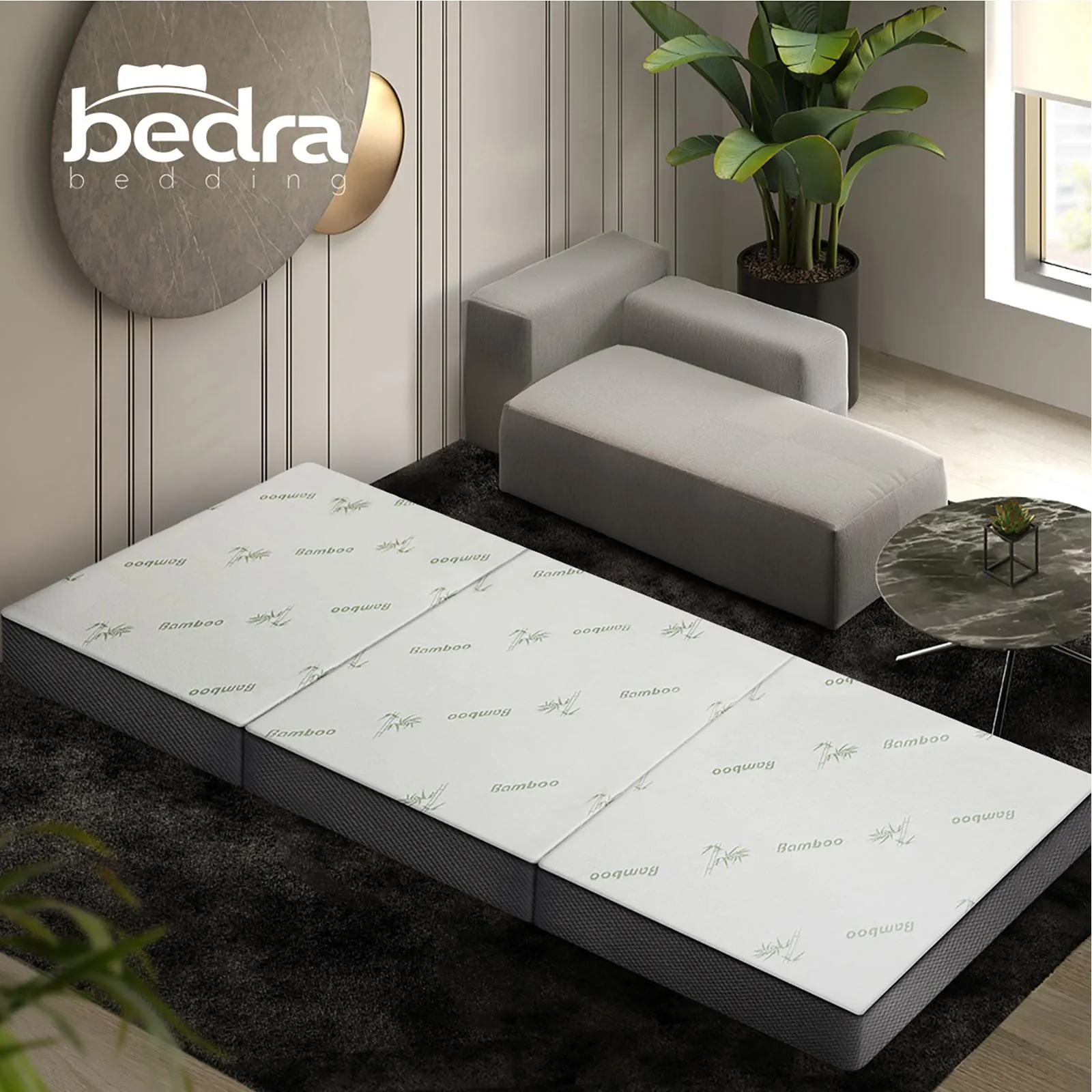 Bedra Folding Foam Mattress Sofa Bed Trifold Sleeping Mat Camping Cushion Single