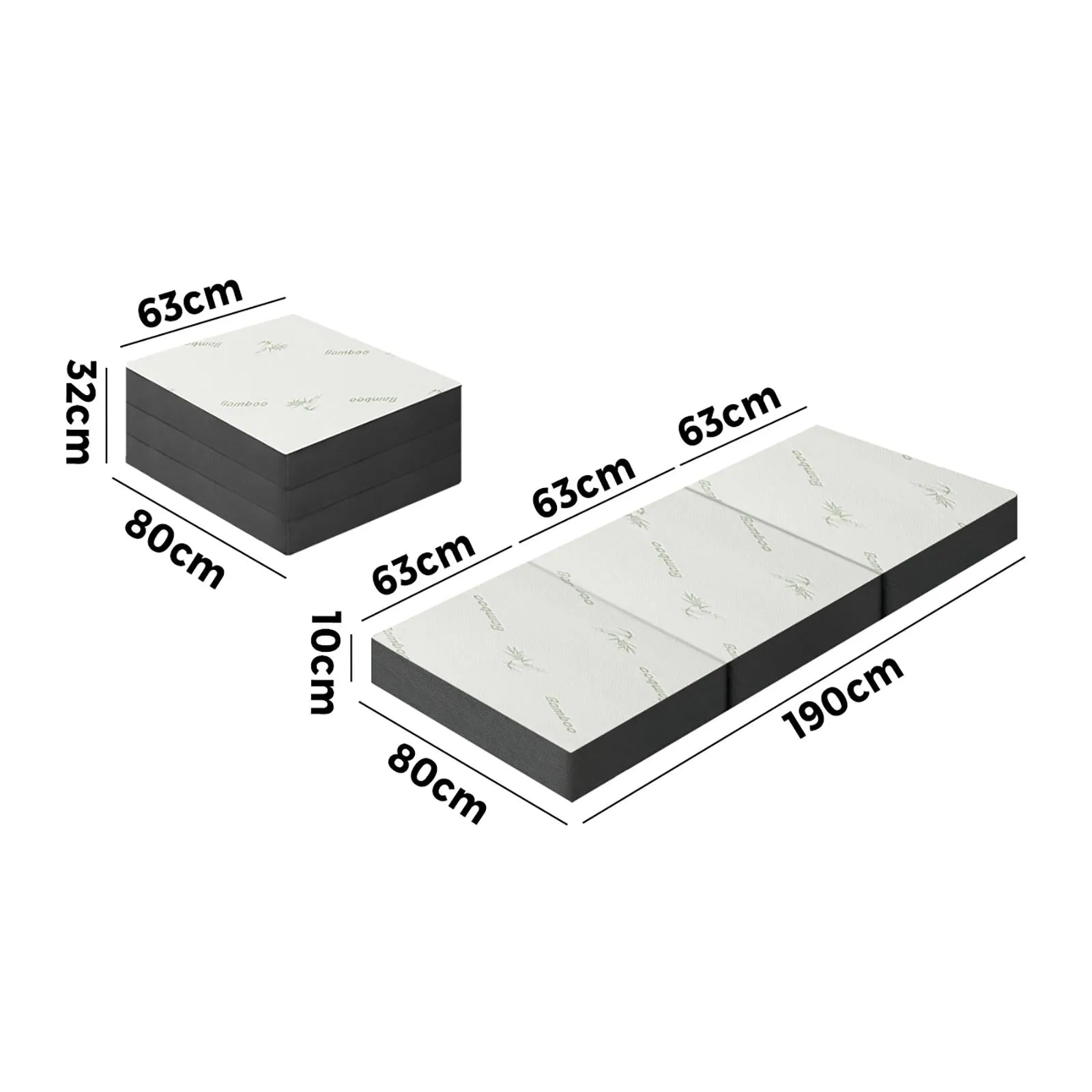 Bedra Folding Foam Mattress Sofa Bed Trifold Sleeping Mat Camping Cushion Single
