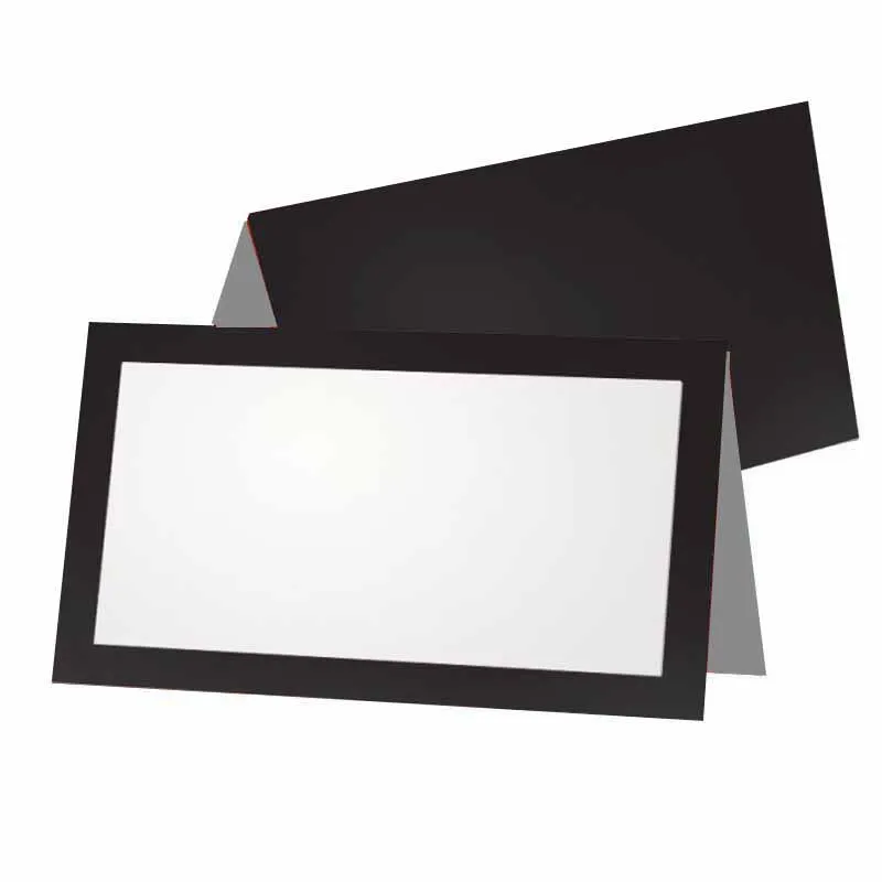 Black and Gray Placecards - Tent Style