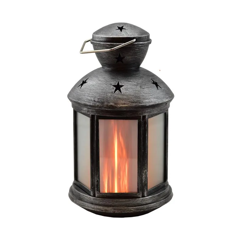 Blazing LEDz 8.5 in. Plastic Colonial Flicker Flame Assorted Flameless Lantern