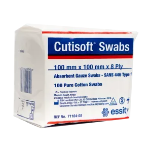 BSN Medical Cutisoft  Swabs Gauze 100 x 100 8 Ply 100 Pure Cotton Swabs