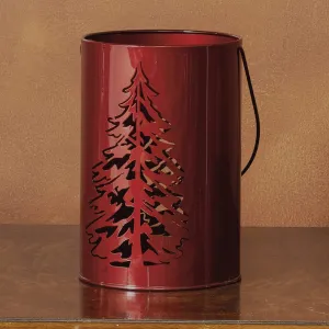 Burgundy Cutout Tree Candle Holder
