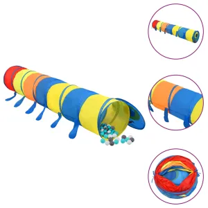 Children Play Tunnel with 250 Balls Multicolour 245 cm Polyester
