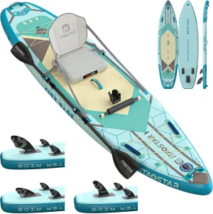 City Park 12'35" Extra Wide Paddle Board with Seat, One-Stop Premium SUP Board Gears, Tailored 5 Fins, Stable Inflatable Stand Up Paddle Boards for Youth/Adults of All Levels
