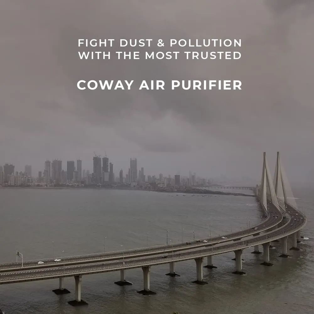 Coway Professional Air Purifier for Home, Longest Filter Life 8500 Hrs, Green True HEPA Filter, Traps 99.99% Virus & PM 0.1 Particles, Warranty 7 Years (Sleek Pro (AP-1009))