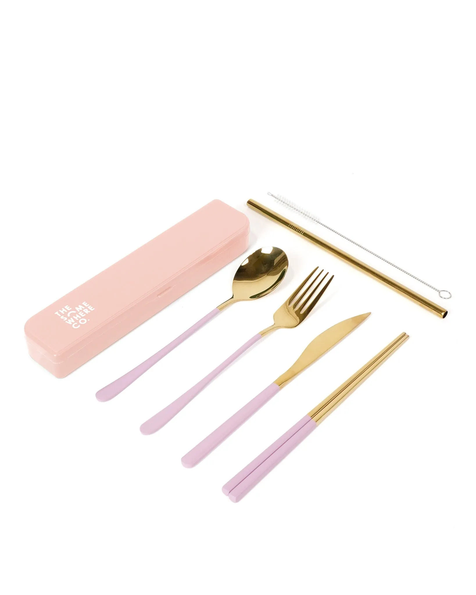 Cutlery Kit - Gold with Lilac Handle