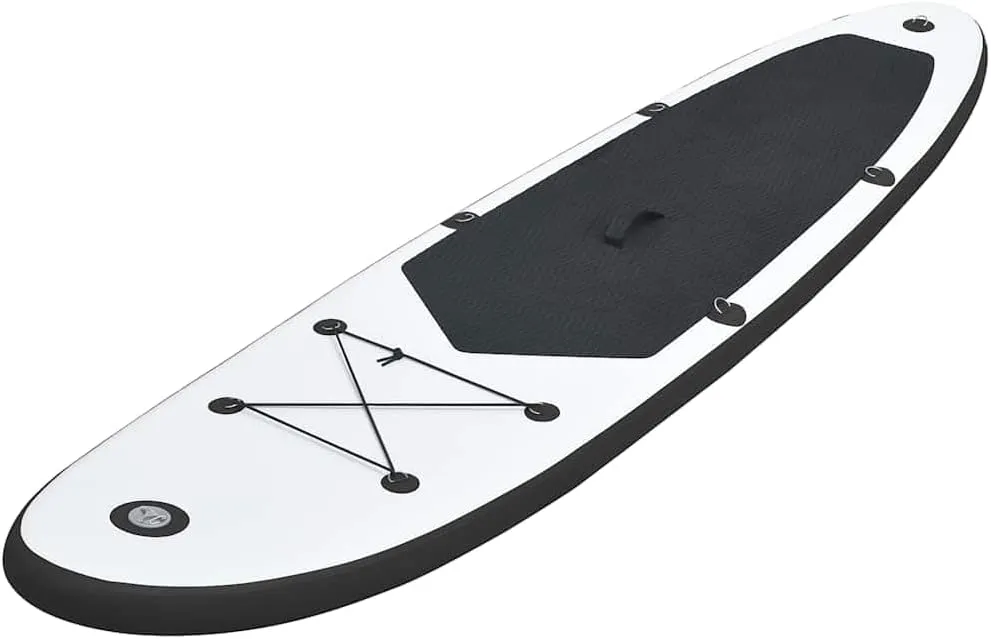 Enjoy Water Adventures with Inflatable Stand Up Paddleboard Set, Durable PVC, Easy to Inflate, Single Rider, Black