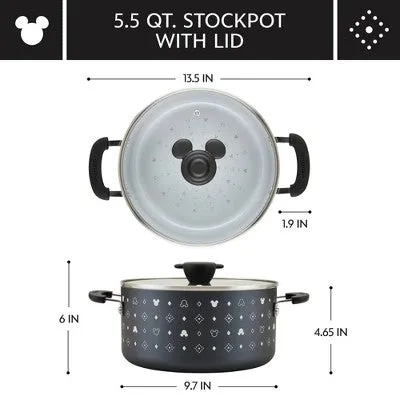 Farberware Disney Monochrome 5.5qt Ceramic Nonstick Stockpot with Lid Black