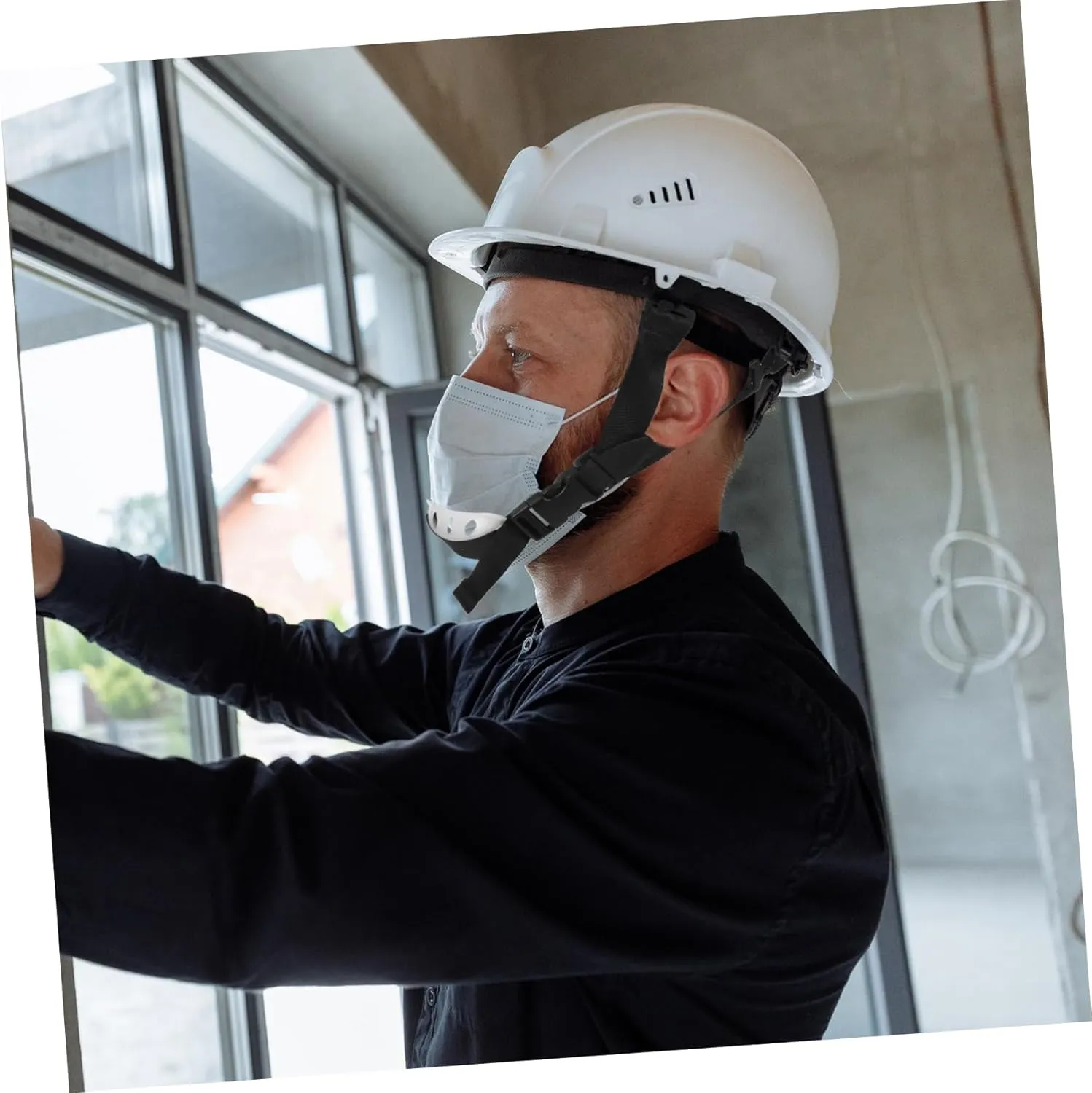 Gadpiparty Hard Hat Chin Strap Buckle Strap for Construction Worker Elastic Sturdy Random Color