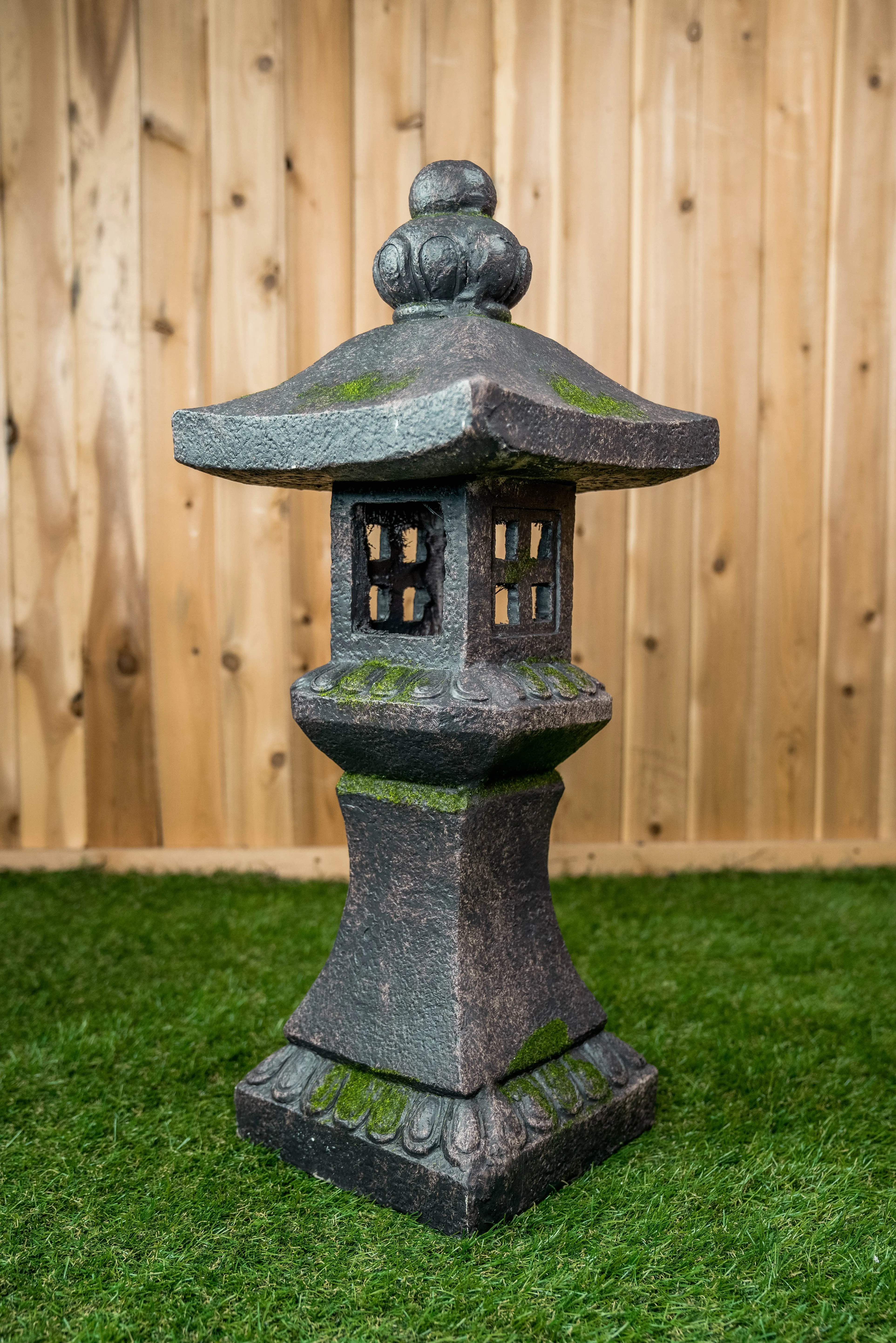 Grey Stone Pagoda Lantern - 27 Inch