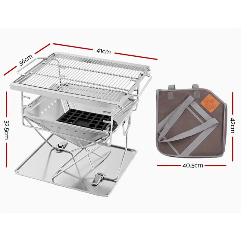 Grillz Portable Camping Fire Pit & BBQ