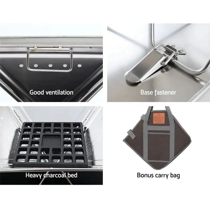 Grillz Portable Camping Fire Pit & BBQ