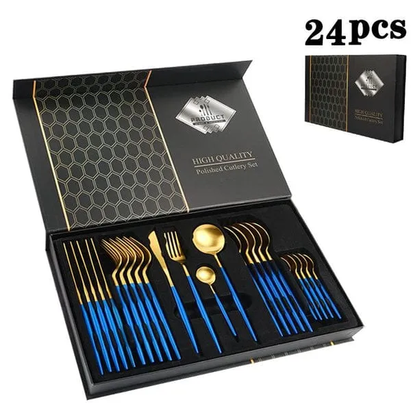 Heavy 24Pcs Steel Cutlery Set