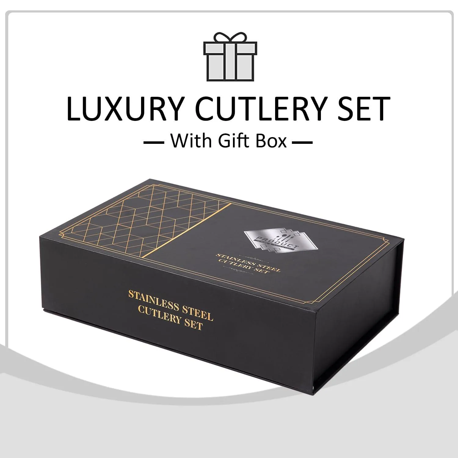 HOKIPO Rose Gold Cutlery Set of 18 / 24 Pcs Stainless Steel, Mirror Finish with Gift Box