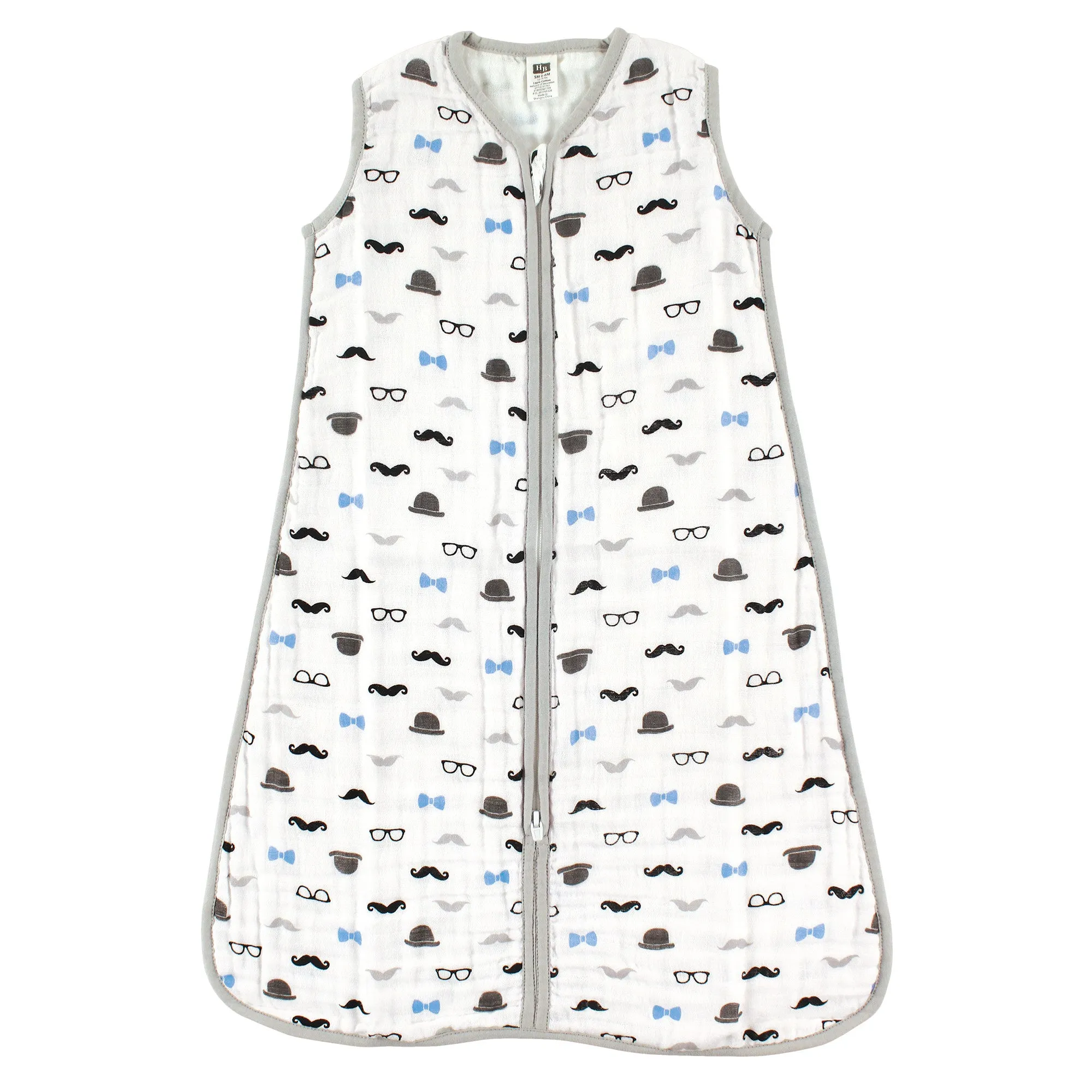 Hudson Baby Muslin Cotton Sleeveless Wearable Sleeping Bag, Sack, Blanket, Perfect Gentlemen