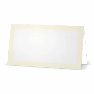 Ivory Border Place Cards - Tent Style