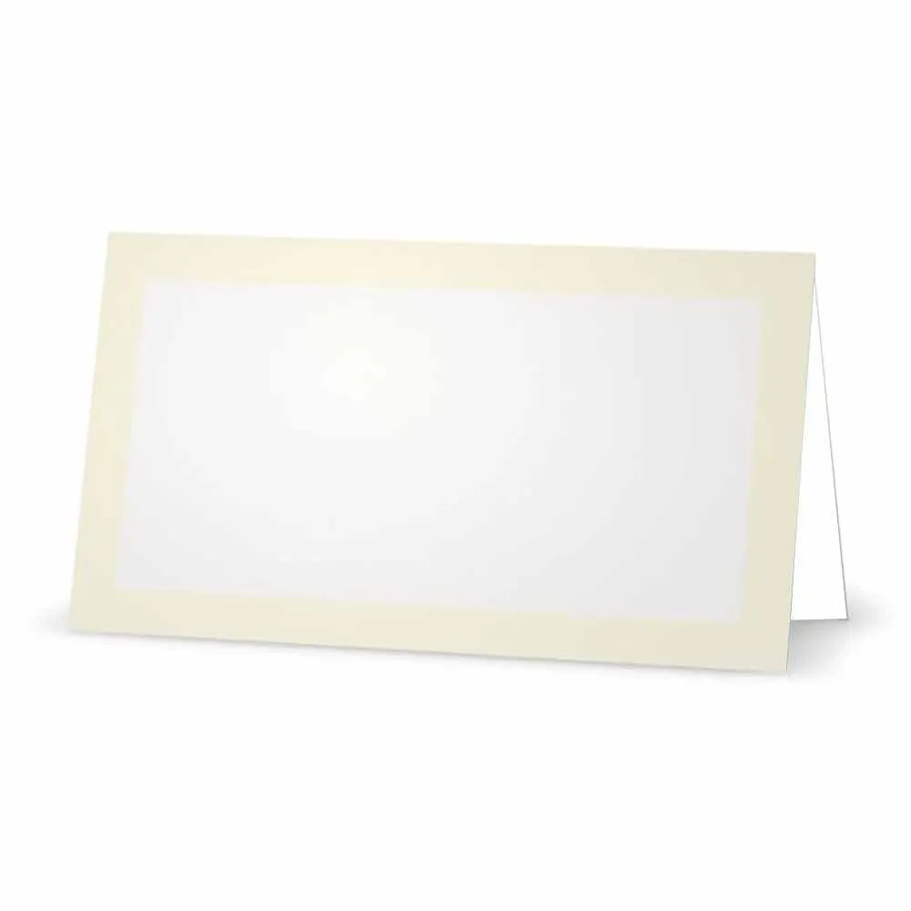 Ivory Border Place Cards - Tent Style