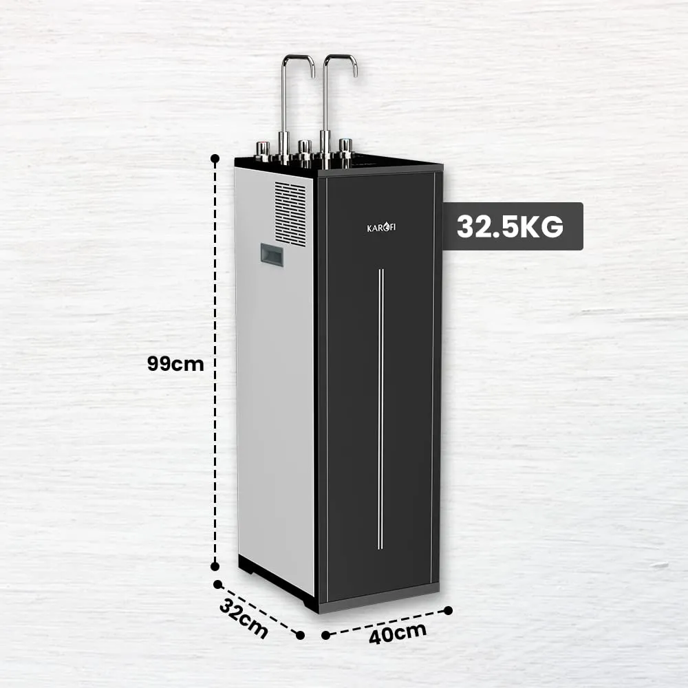 Karofi Water Dispenser & Water Purifier KAD L56 14L | Hot, Cold & Filter | 30% Energy Saving | 10 Powerful filters | India's 1st 2-in-1 Water Dispenser and Purifier | 1 Year Warranty
