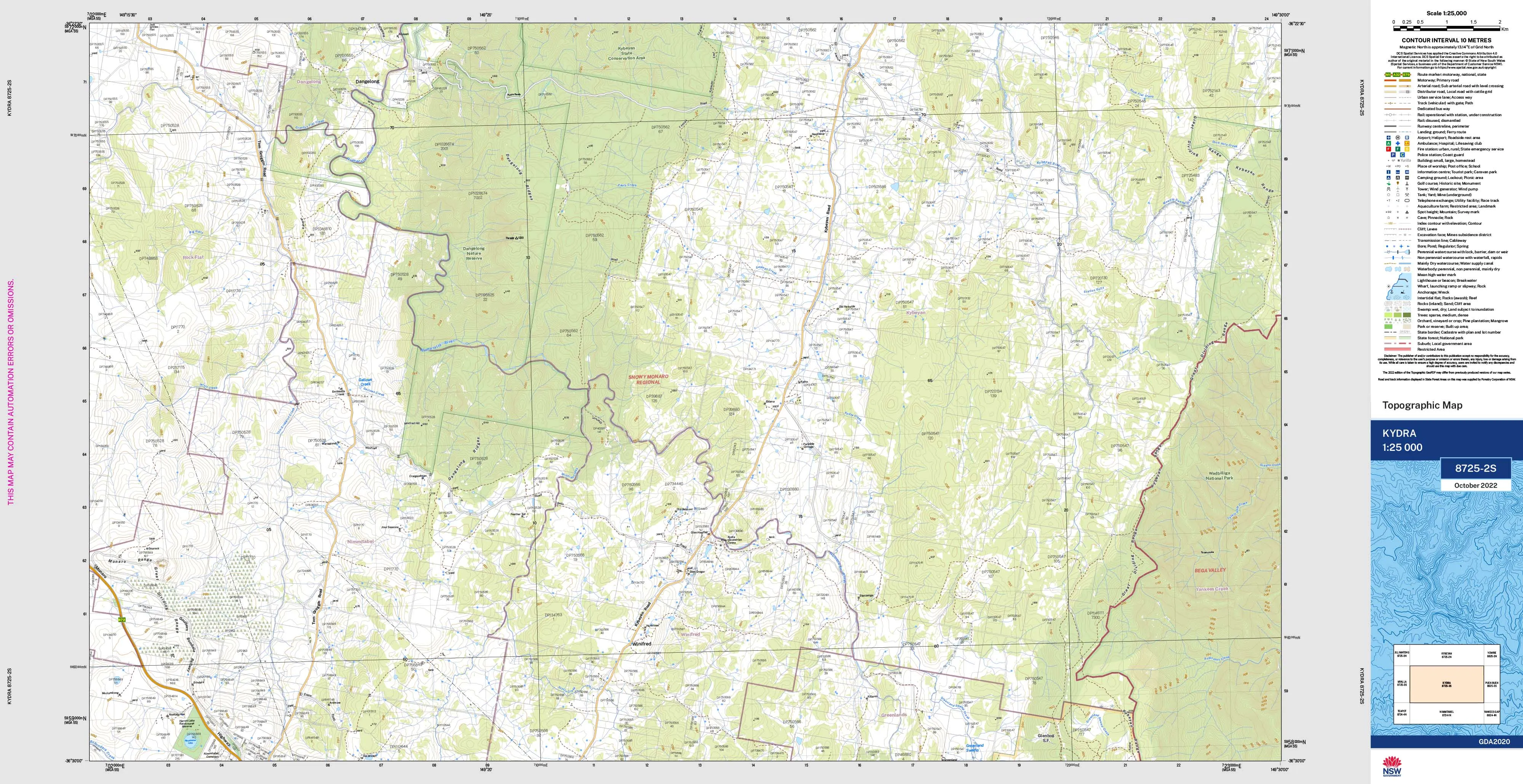 Kydra 8725-2S Topographic Map 1:25k