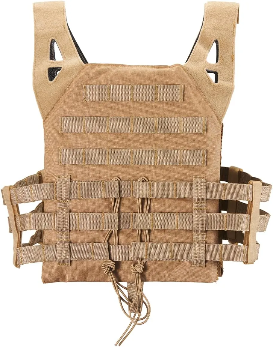 Lancer Tactical Airsoft Lightweight Molle Tactical Vest with Retention Cords-One size Fully adjustable Customizable Fit