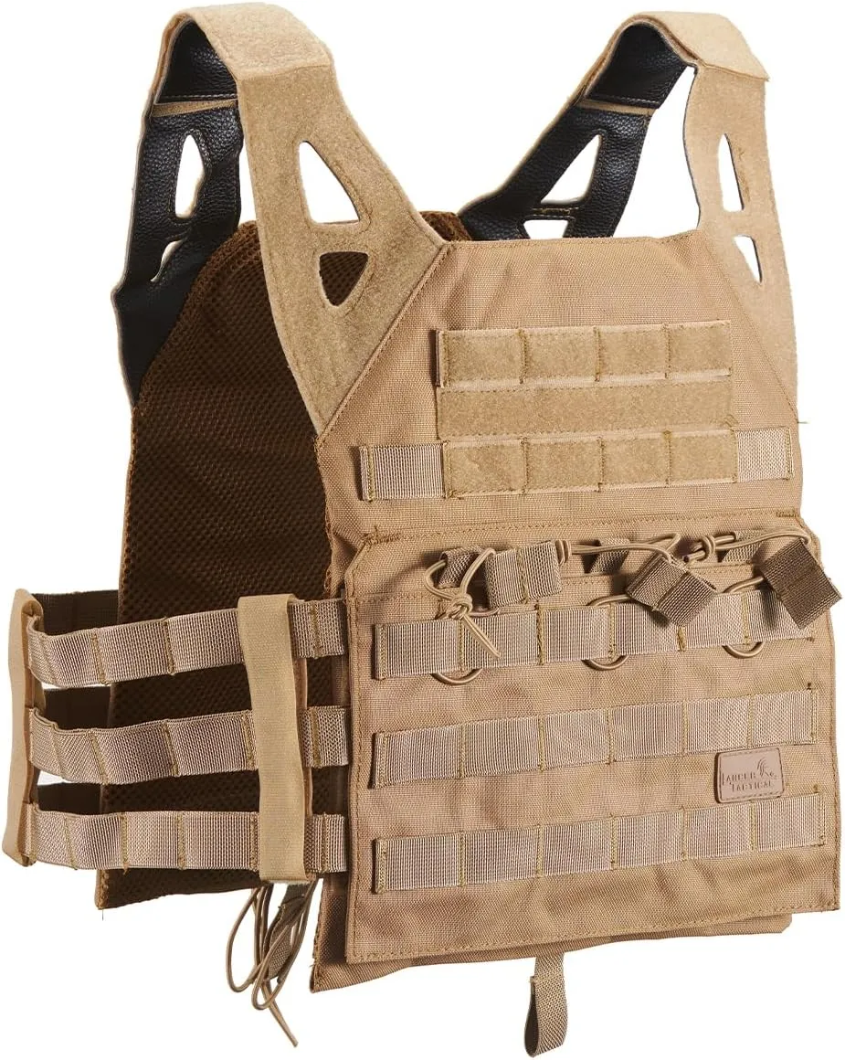 Lancer Tactical Airsoft Lightweight Molle Tactical Vest with Retention Cords-One size Fully adjustable Customizable Fit