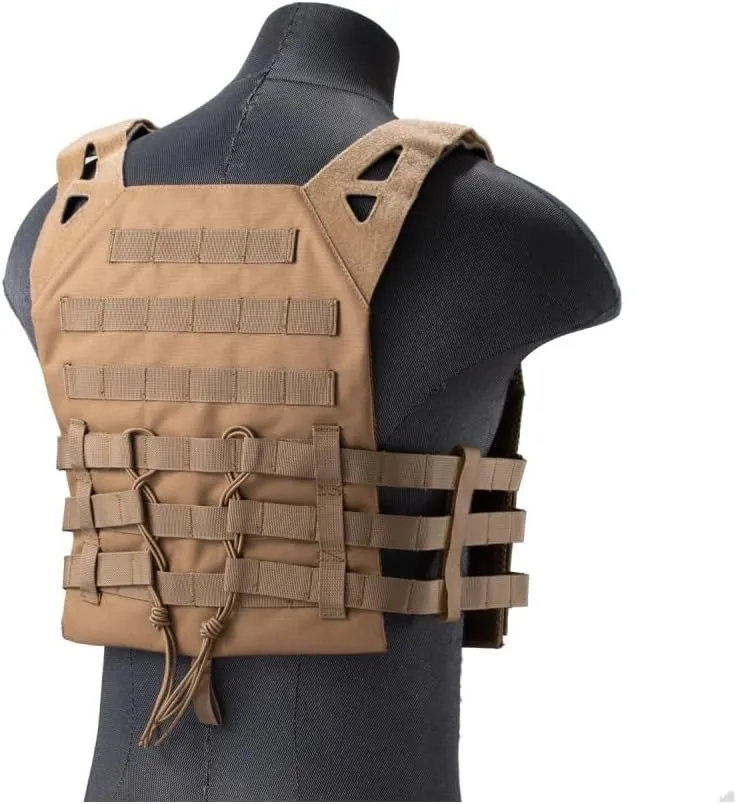 Lancer Tactical Airsoft Lightweight Molle Tactical Vest with Retention Cords-One size Fully adjustable Customizable Fit