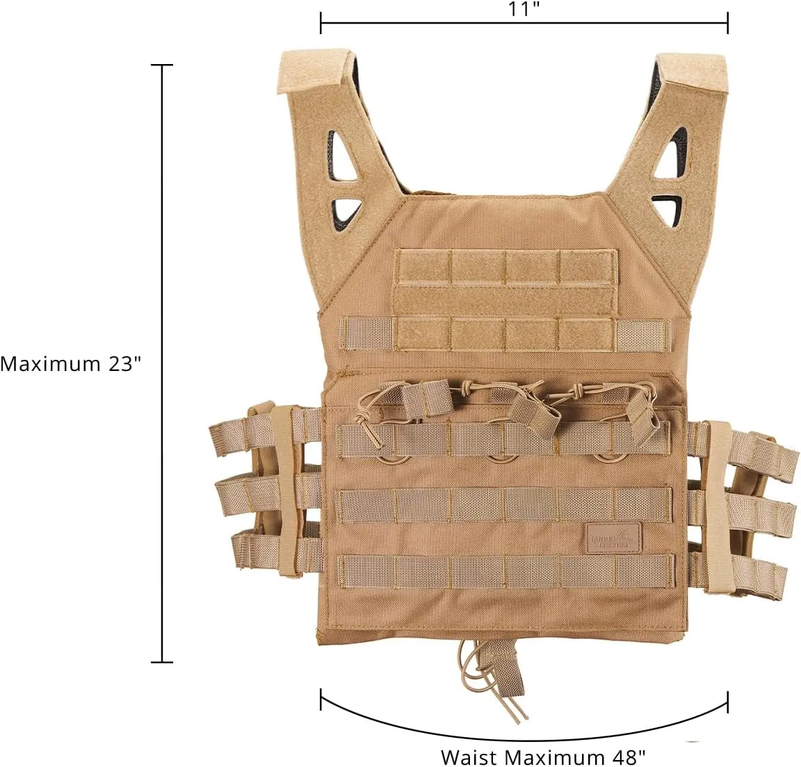 Lancer Tactical Airsoft Lightweight Molle Tactical Vest with Retention Cords-One size Fully adjustable Customizable Fit