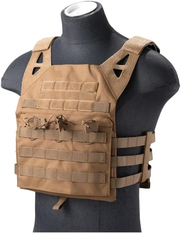 Lancer Tactical Airsoft Lightweight Molle Tactical Vest with Retention Cords-One size Fully adjustable Customizable Fit
