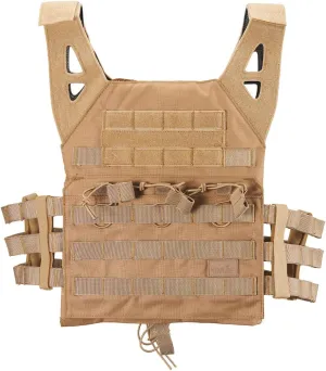 Lancer Tactical Airsoft Lightweight Molle Tactical Vest with Retention Cords-One size Fully adjustable Customizable Fit