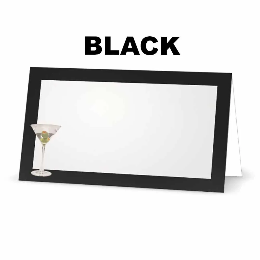 Martini Place Cards  - Tent Style - SELECT COLOR