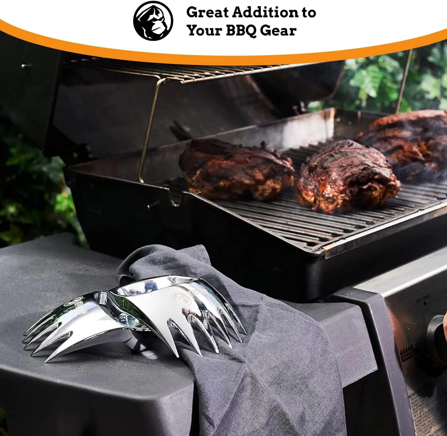 Meat Claws Meat Shredder for BBQ - Perfectly Shredded Meat, These Are The Meat Claws You Need - Best Pulled Pork Shredder Claw x 2 For Barbecue, Smoker, Grill (Solid Metal)