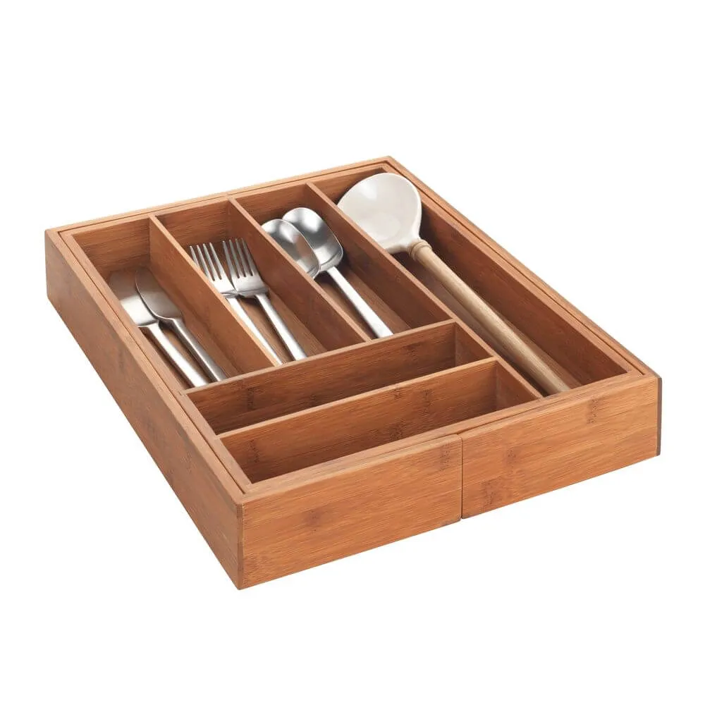 Mera 8 Compartment Expandable Cutlery Tray Bamboo