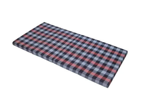 Multicolor Light Weight Medium Soft White Epe Foam 3Fold Mattress Ideal for Guest Room,Travel,Picnic,Hostel,Hotel,Yoga (6X4)