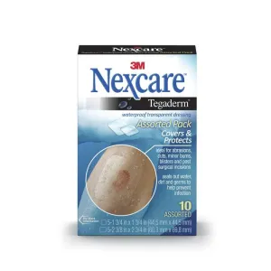 Nexcare™ Tegaderm™ Waterproof Transparent Dressings, 10 Count Assorted Size